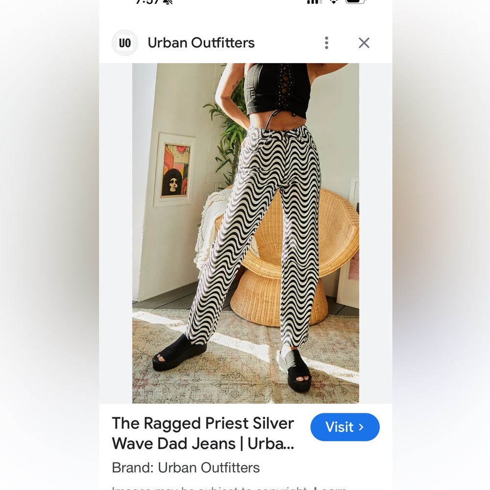 The Ragged Priest Silver Wave Dad Jeans